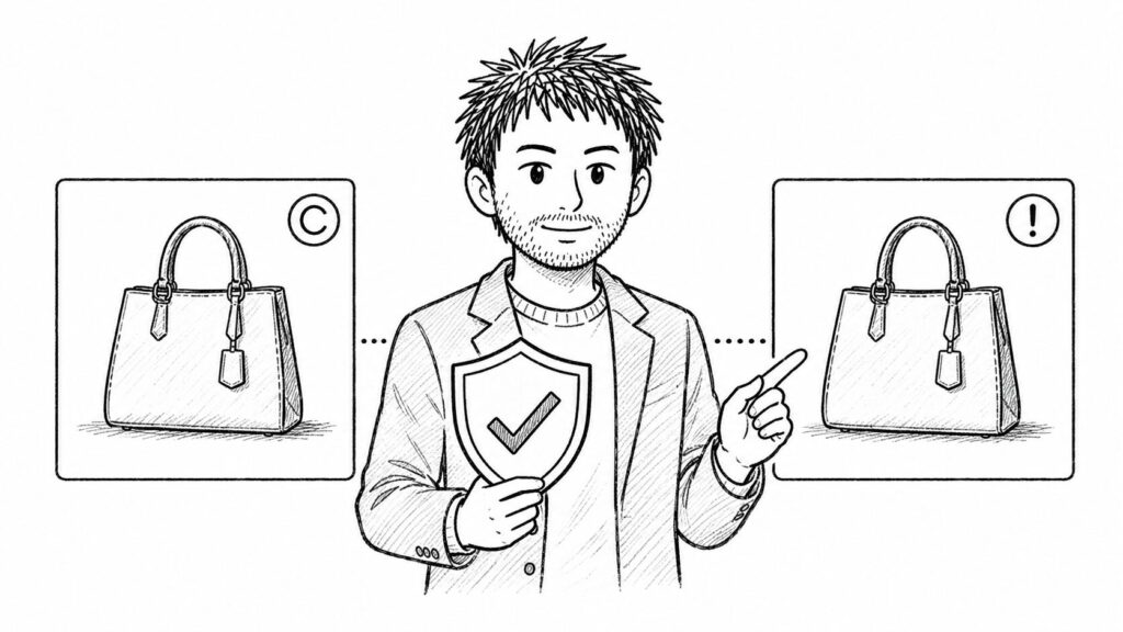 盗用された商品画像とVeROの保護を表すイラスト