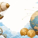 eBayの通貨選択とPayPal手数料の関係を表したイラスト