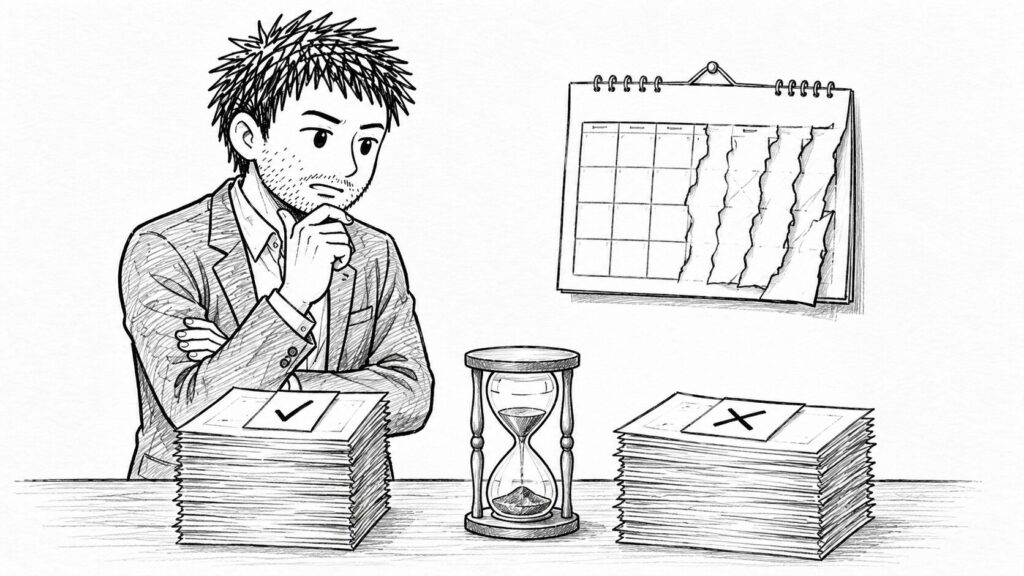 Sold検索の90日とProduct Researchの3年という期間の違いを表したイラスト